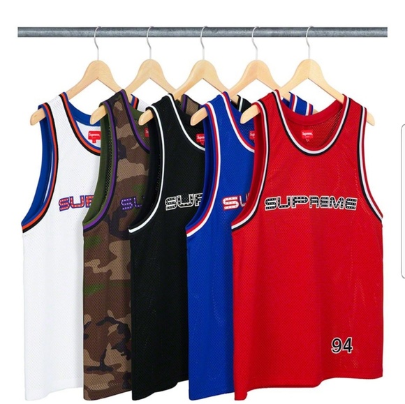 SUPREME RHINSTONE BASKETBALL JERSEY - Picture 2 of 3